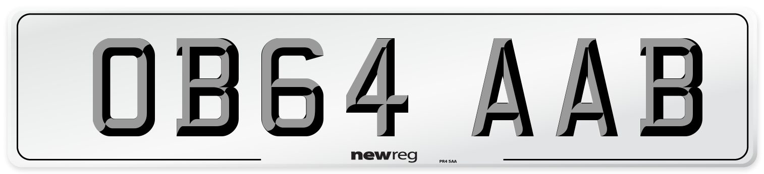 OB64 AAB Number Plate from New Reg